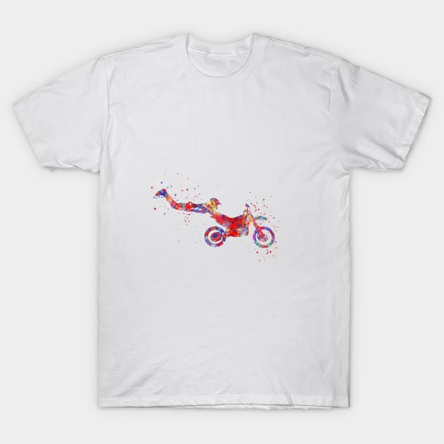 Motocross dirt bike T-Shirt by RosaliArt